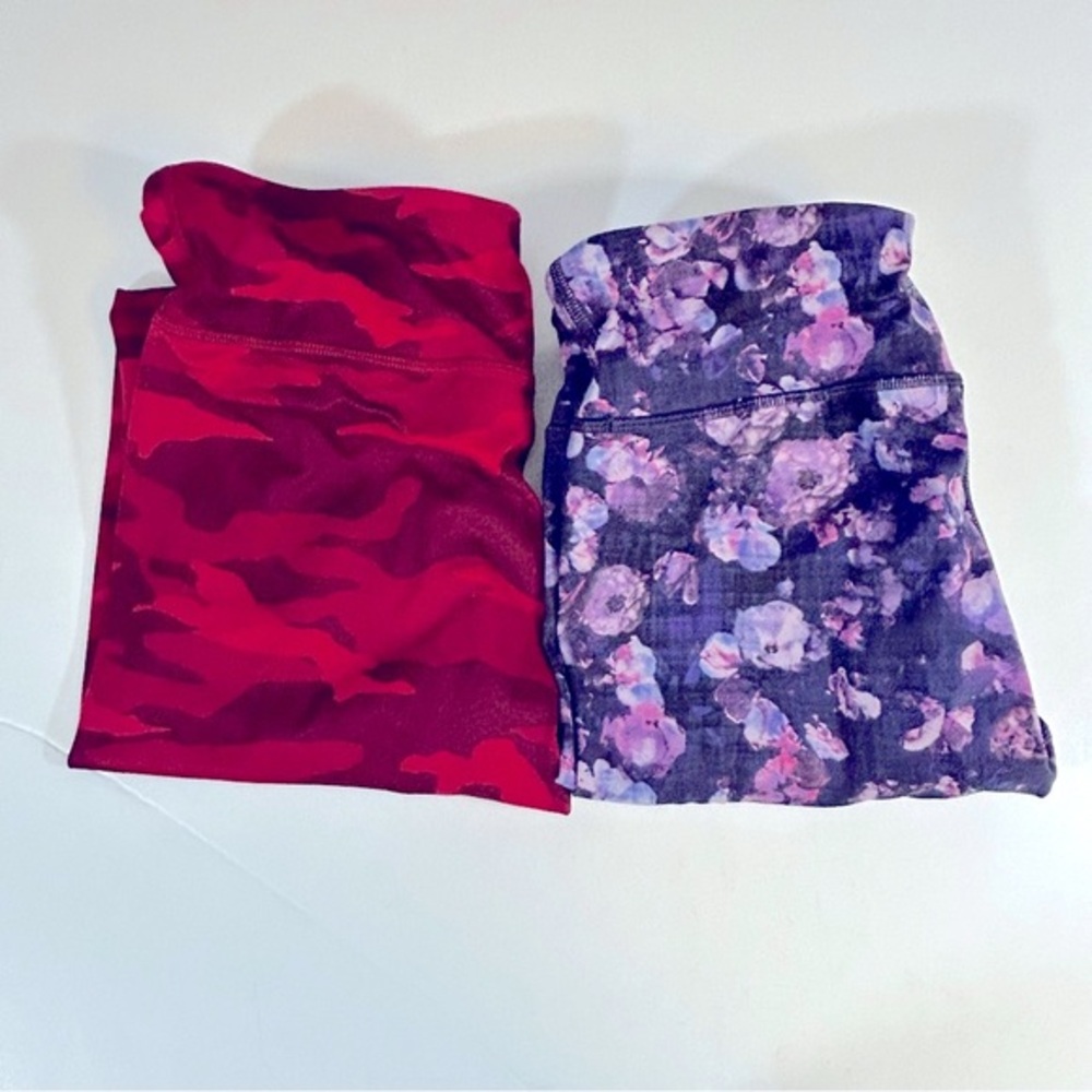 Athleta Girl High Rise Chit Chat Tight Size XXL (16) 2 Pairs- Red and Purple‎